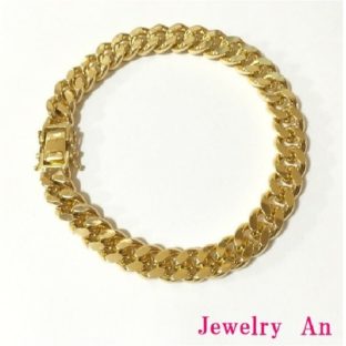 18金 喜平 ブレスレット K18 2面カット 50g 20cm ダブルストッパー 造幣局検定マーク 刻印入り メンズ レディース キヘイ チェーン