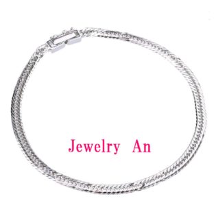 18金 ホワイトゴールド 喜平 ブレスレット K18WG 8面カットトリプル 5g 18cm 造幣局検定マーク 刻印入り メンズ レディース キヘイ チェーン