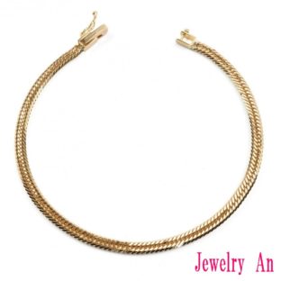 18金 喜平 ブレスレット K18 12面カットトリプル 4.8g 17cm メンズ レディース キヘイ チェーン